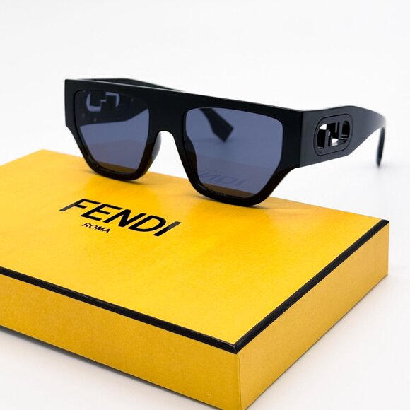 NEW FENDI FE40108U 01V SHINY BLACK UNISEX SUNGLASSES FENDI